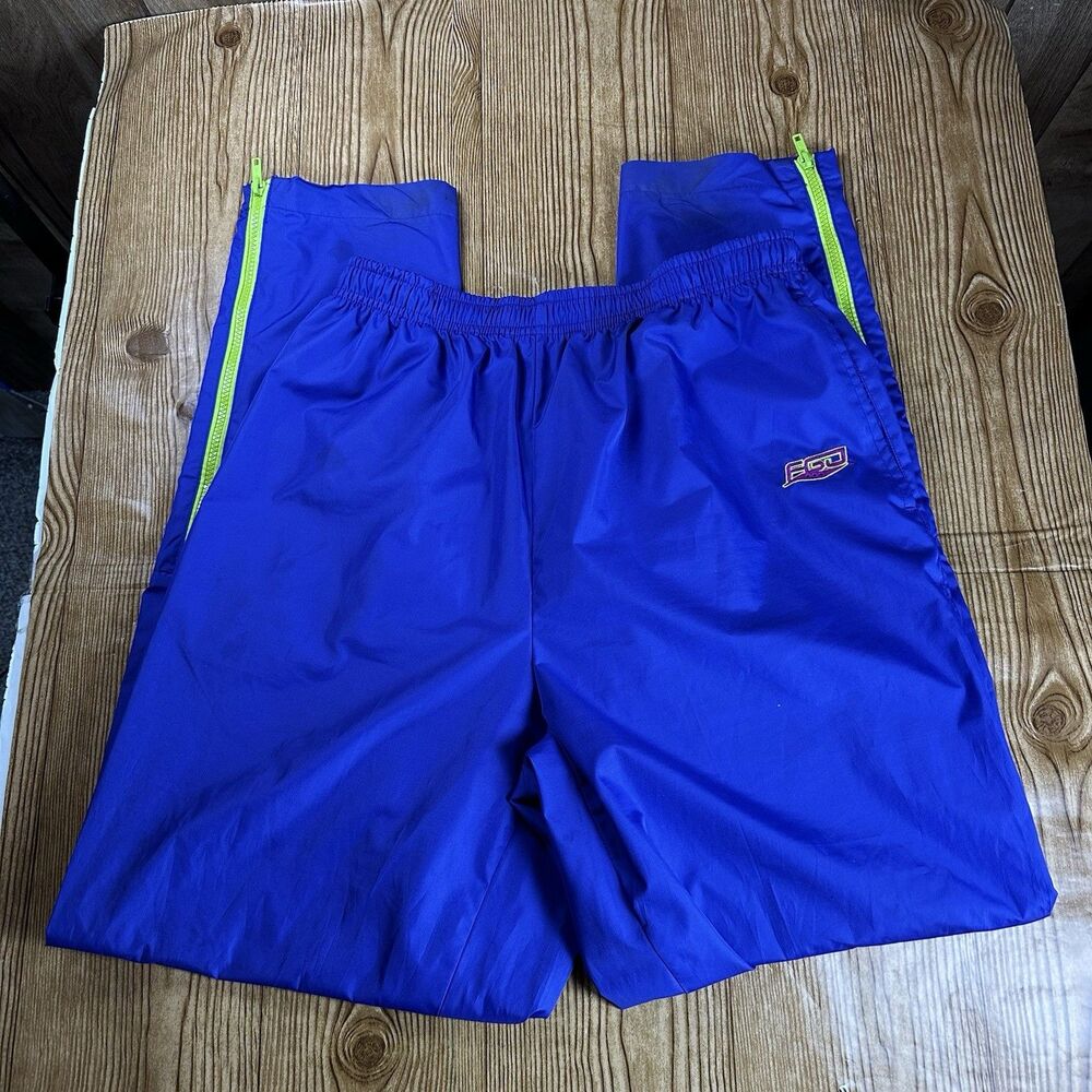 Vintage Saucony Track Pants Mens L Purple Neon Zip Nylon Y2K Windbreaker
